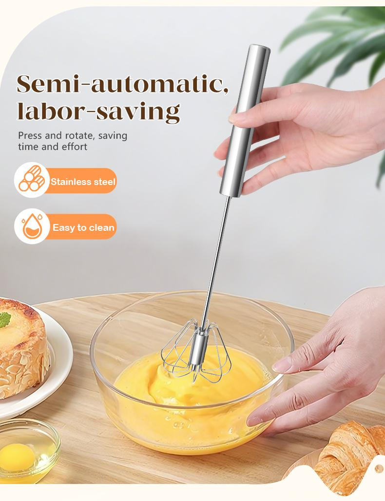 Whisk Faster. Save Your Wrist.– Stainless Steel Egg Beater for Everyday Cooking