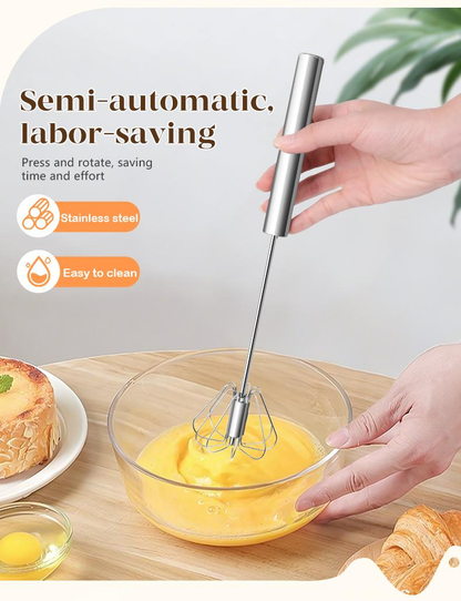 Whisk Faster. Save Your Wrist.– Stainless Steel Egg Beater for Everyday Cooking