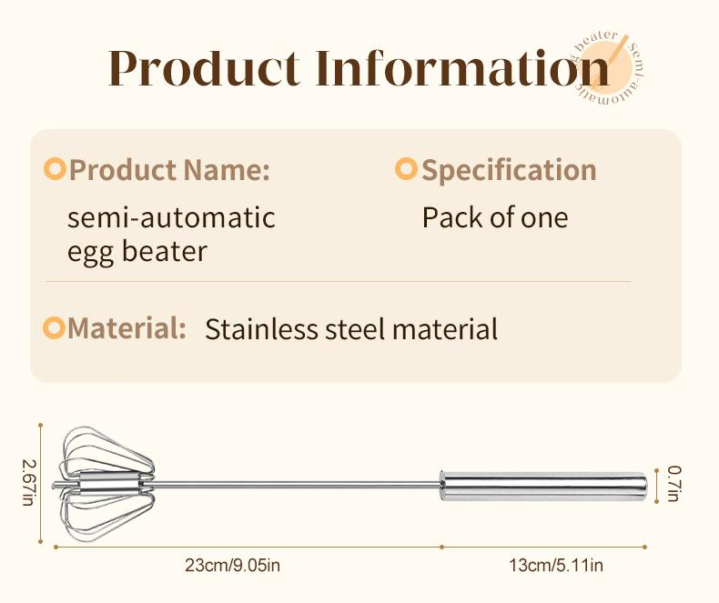 Whisk Faster. Save Your Wrist.– Stainless Steel Egg Beater for Everyday Cooking