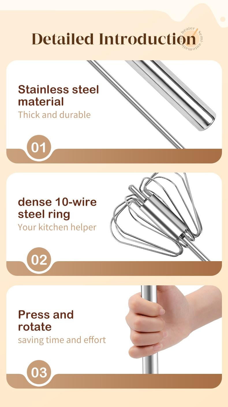 Whisk Faster. Save Your Wrist.– Stainless Steel Egg Beater for Everyday Cooking