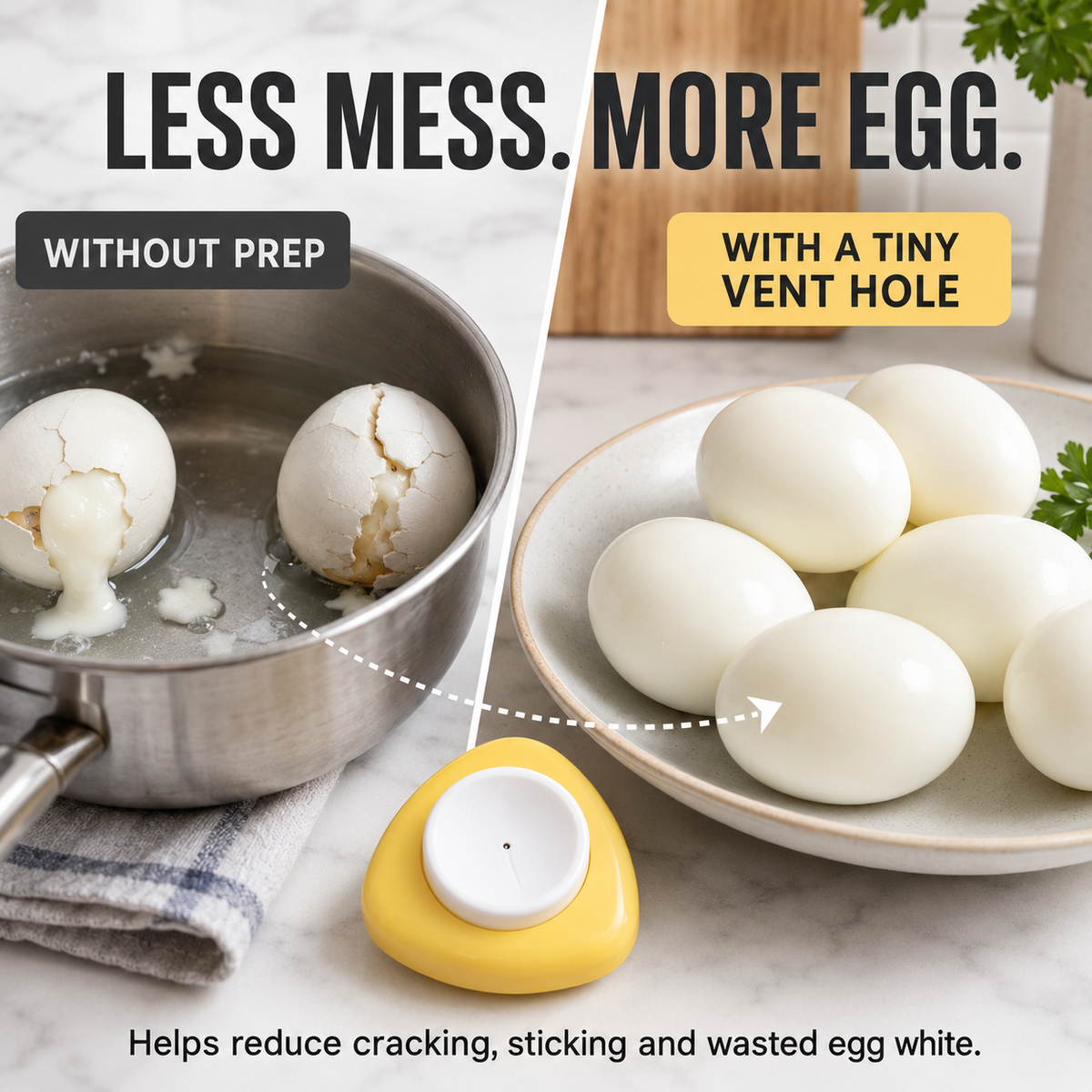 🔥Last Day of the Sale🔥 Buy 3 Get 2 Free—$4.59 Each—Egg Piercer Fewer Cracks Easier Peeling