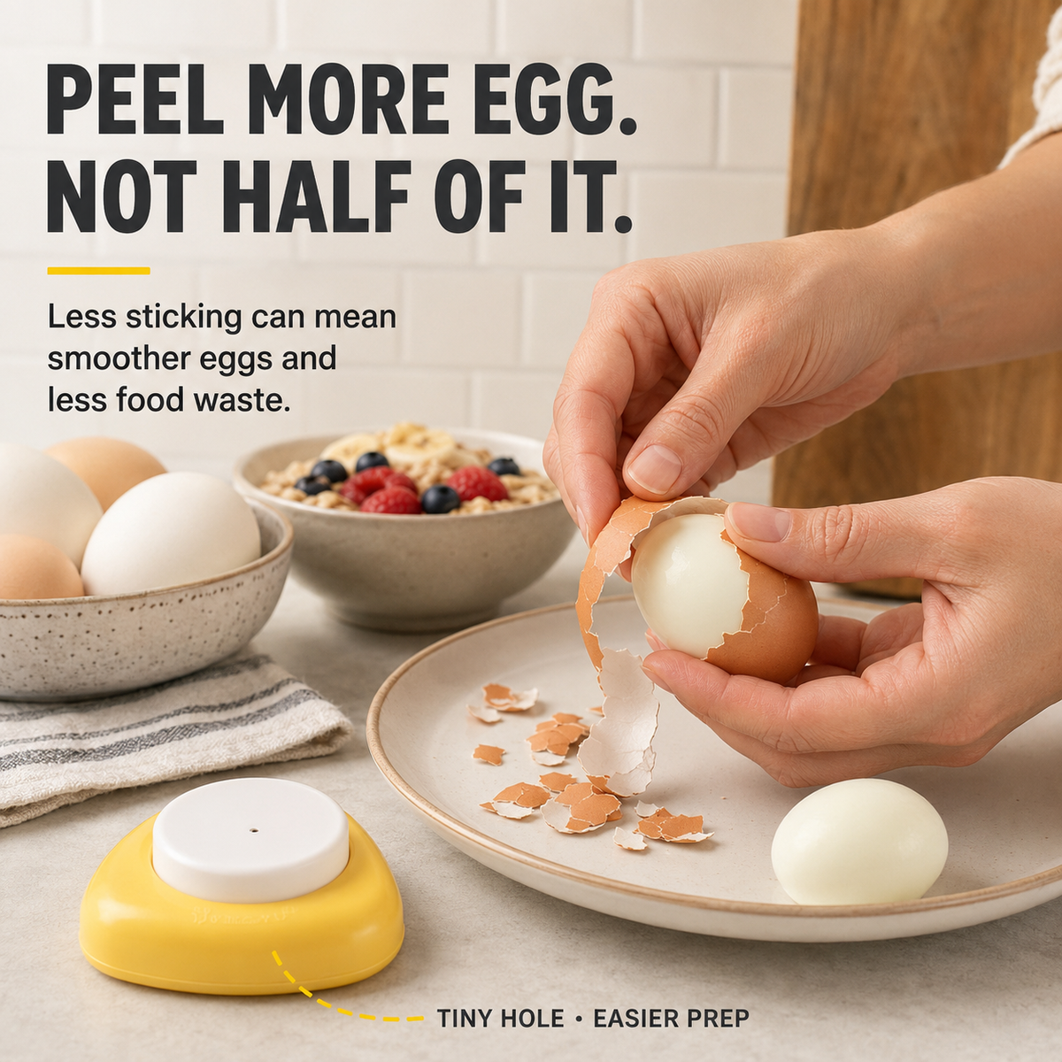 🔥Last Day of the Sale🔥 Buy 3 Get 2 Free—$4.59 Each—Egg Piercer Fewer Cracks Easier Peeling