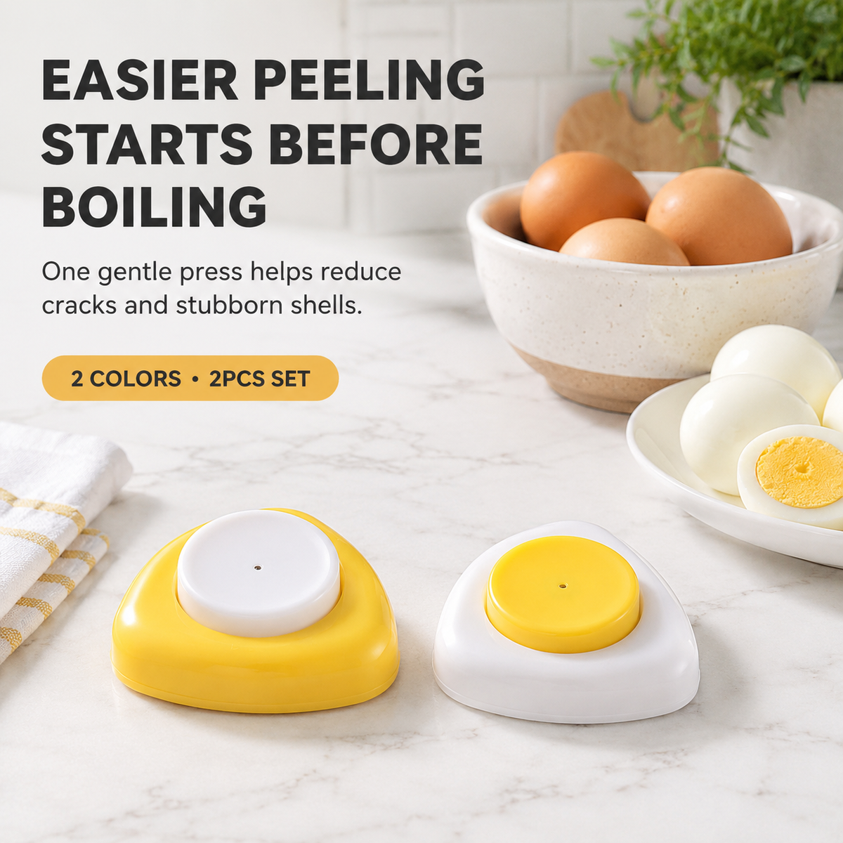 🔥Last Day of the Sale🔥 Buy 3 Get 2 Free—$4.59 Each—Egg Piercer Fewer Cracks Easier Peeling