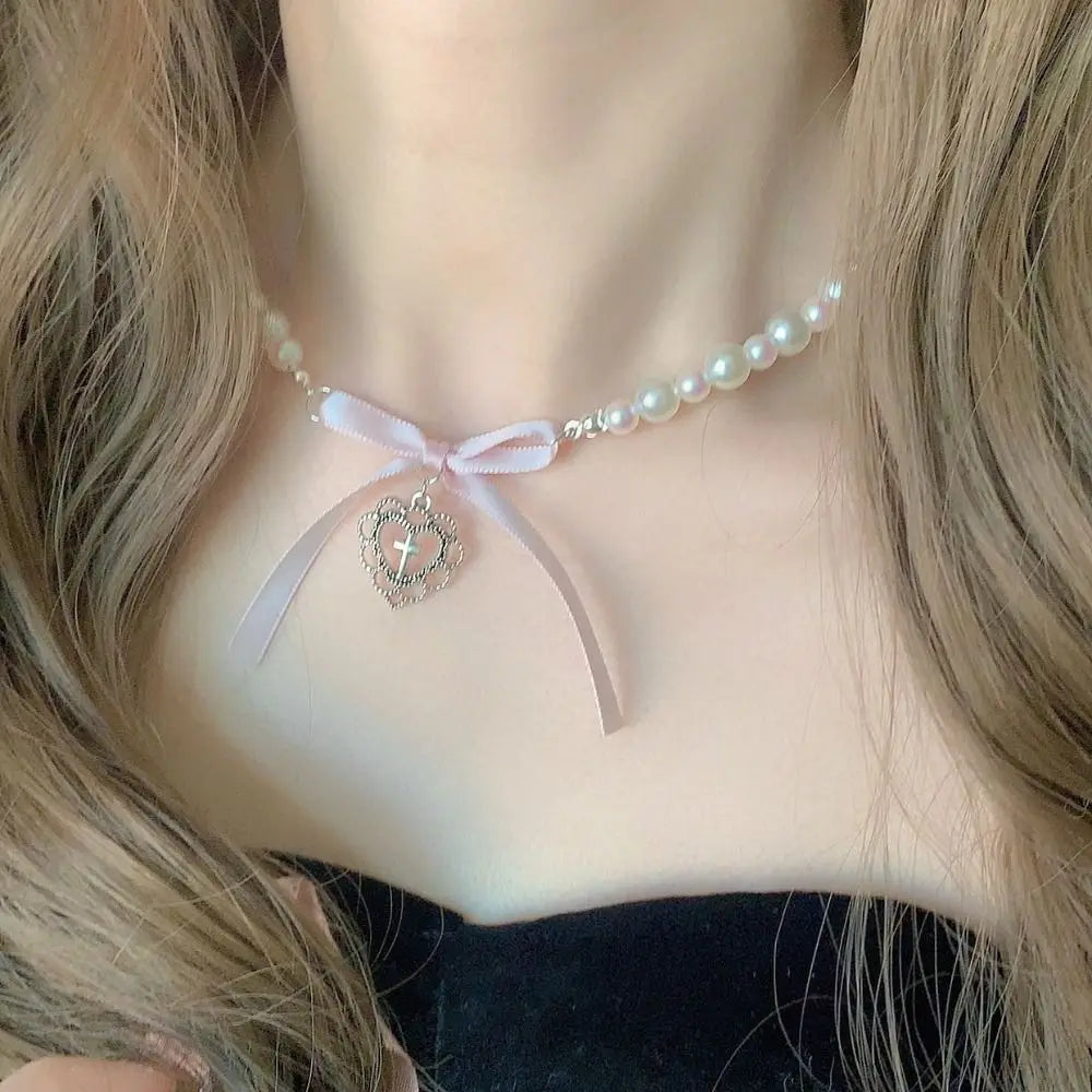 THE SACRED HEART RIBBON CHOKER
