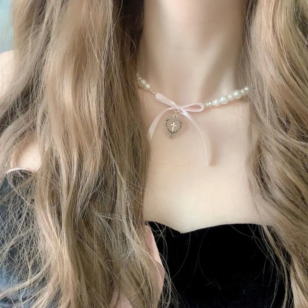 THE SACRED HEART RIBBON CHOKER