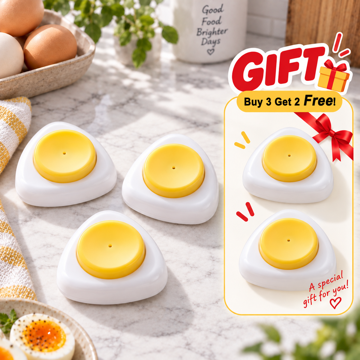 🔥Last Day of the Sale🔥 Buy 3 Get 2 Free—$4.59 Each—Egg Piercer Fewer Cracks Easier Peeling